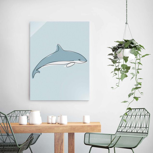 Decoración habitacion bebé Dolphin Line Art