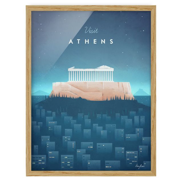 Pósters enmarcados vintage Travel Poster - Athens