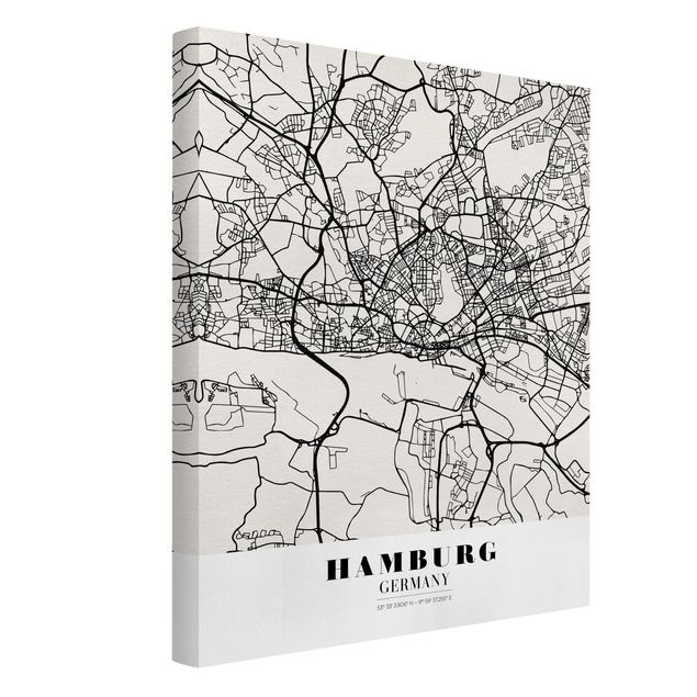 Lienzo mapamundi Hamburg City Map - Classic