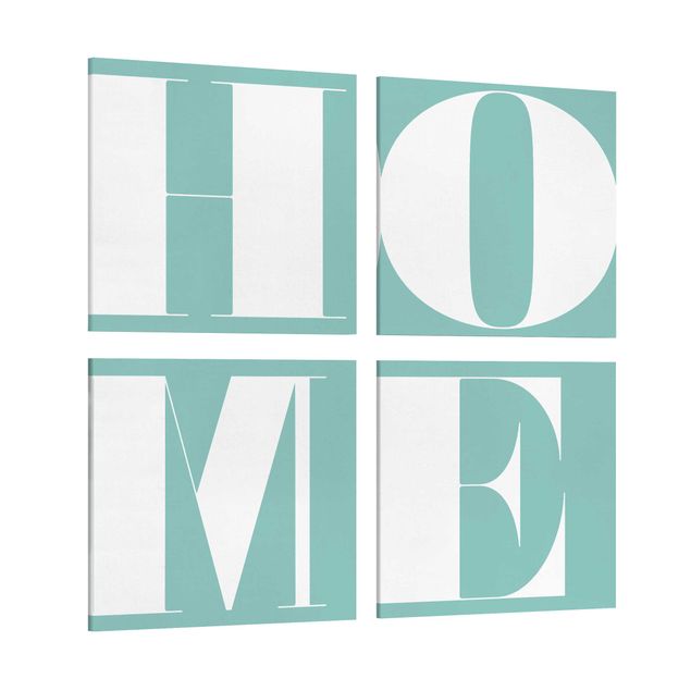 Cuadros a blanco y negro Antiqua Letter Home Turquoise