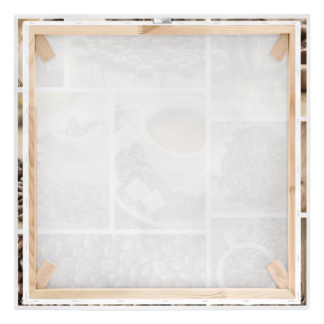 Leinwandbild - Kaffee Collage - Quadrat 1:1