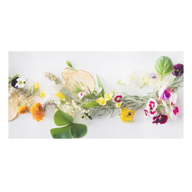 Lienzos de flores Fresh Herbs With Edible Flowers