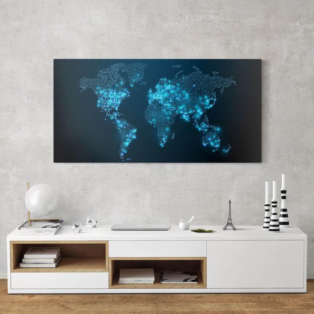 Cuadros de ciudades Connected World World Map