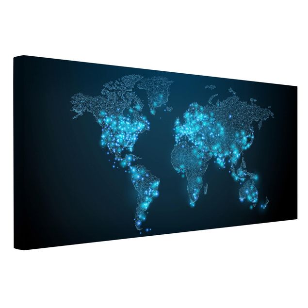 Lienzos de mapamundi Connected World World Map