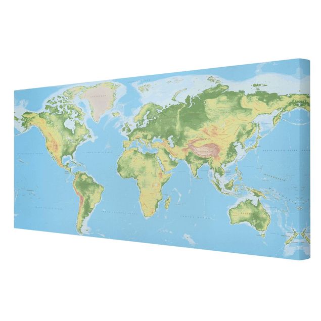 Cuadros modernos Physical World Map