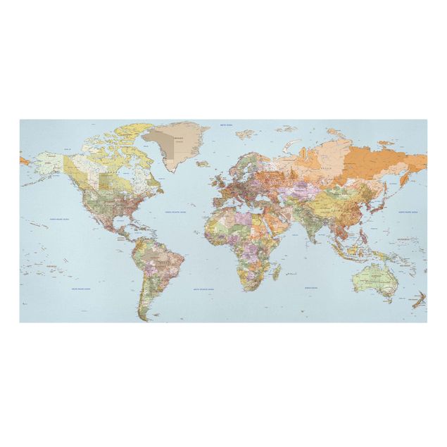 Cuadros multicolores Political World Map