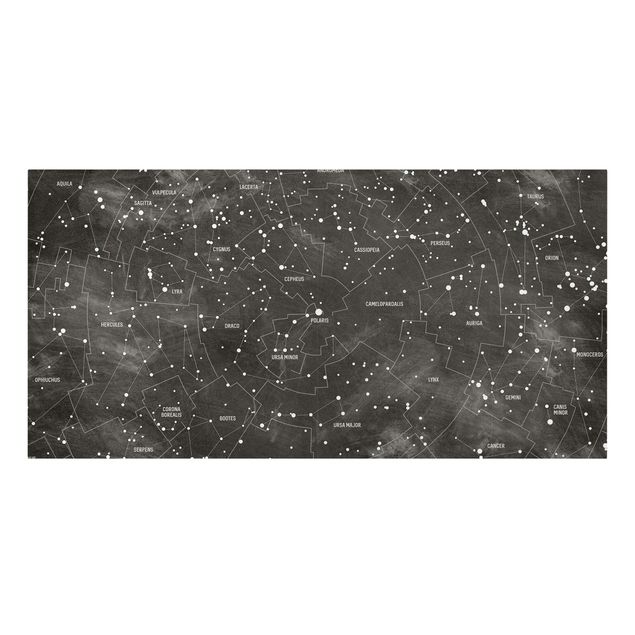 Cuadros modernos blanco y negro Map Of Constellations Blackboard Look