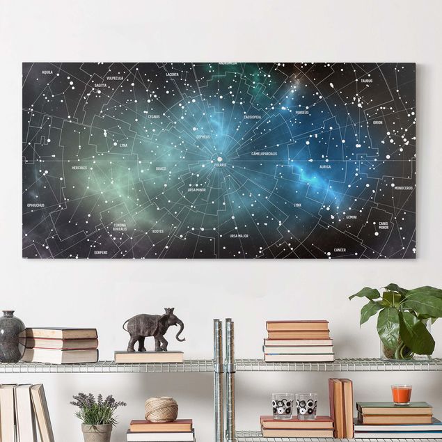 Lienzos ciudades del mundo Stellar Constellation Map Galactic Nebula