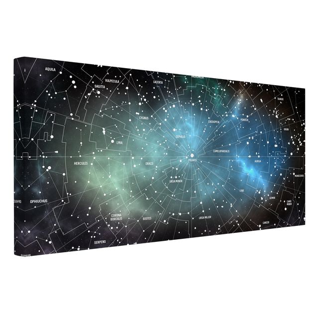 Lienzos de mapamundi Stellar Constellation Map Galactic Nebula