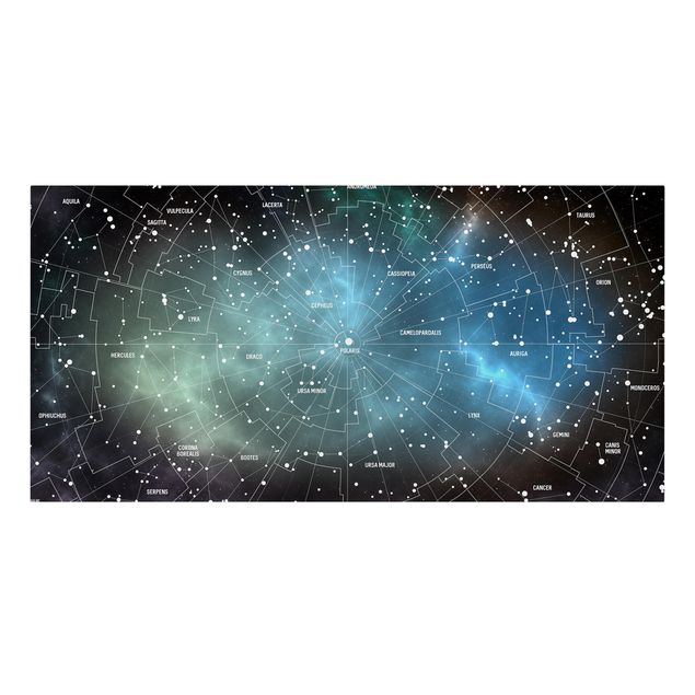 Cuadro negro Stellar Constellation Map Galactic Nebula