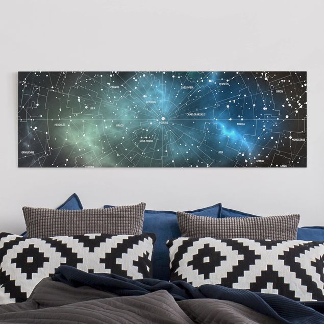 Lienzos ciudades Stellar Constellation Map Galactic Nebula