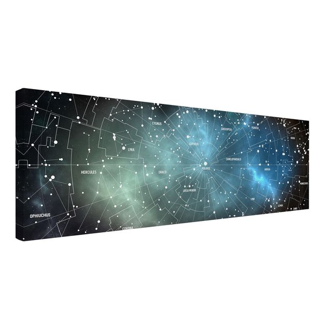 Lienzos de mapamundi Stellar Constellation Map Galactic Nebula