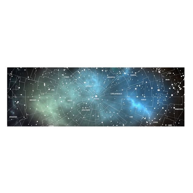 Cuadros negros Stellar Constellation Map Galactic Nebula