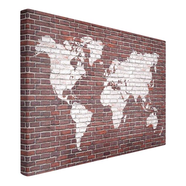 cuadros-3d Brick World Map