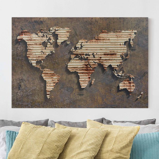 Lienzos ciudades del mundo Rust World Map