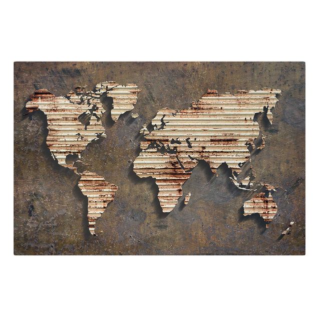 Cuadros modernos Rust World Map