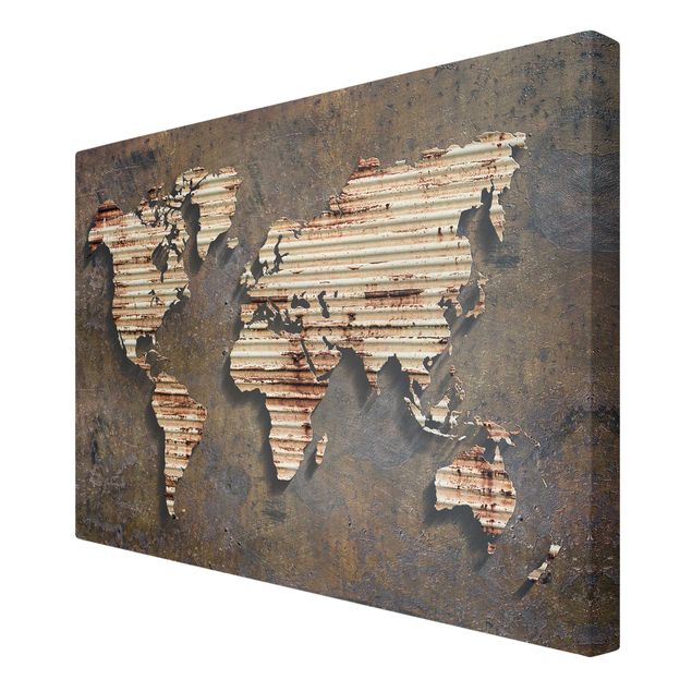Lienzos decorativos Rust World Map
