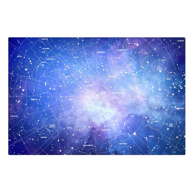 Cuadro azul Stelar Constellation Star Chart