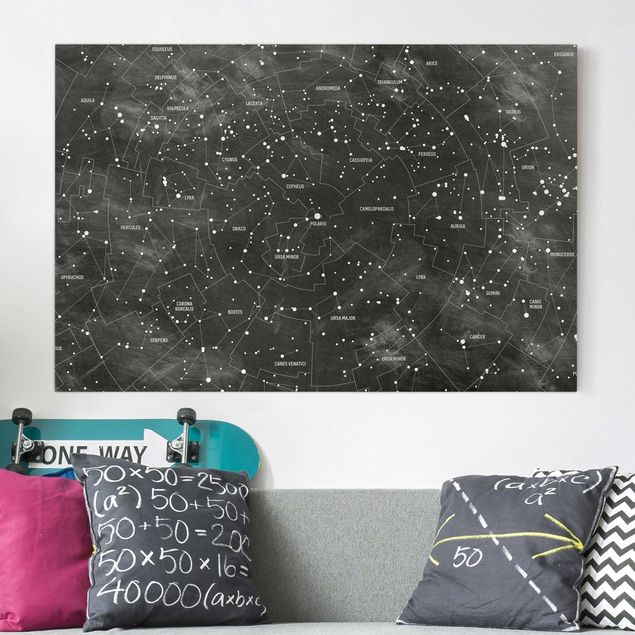 Decoración de cocinas Map Of Constellations Blackboard Look