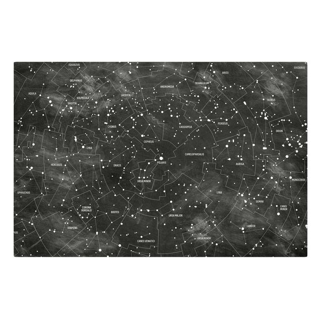 Cuadros a blanco y negro Map Of Constellations Blackboard Look