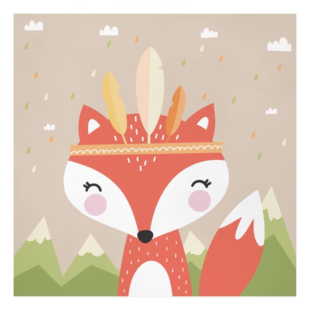 Cuadros en rojo Indian Fox