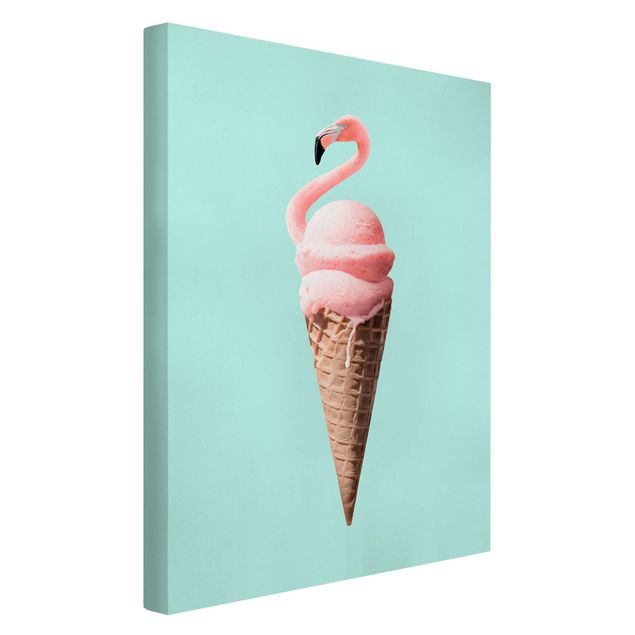 Reproducciónes de cuadros Ice Cream Cone With Flamingo