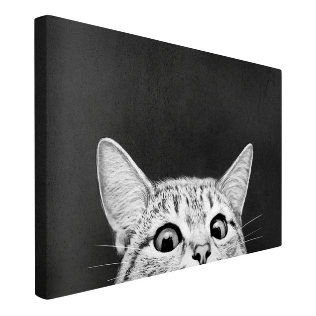 Cuadros de gatos modernos Illustration Cat Black And White Drawing