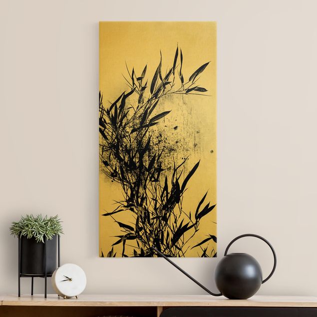 Cuadros de bambú Graphical Plant World - Black Bamboo