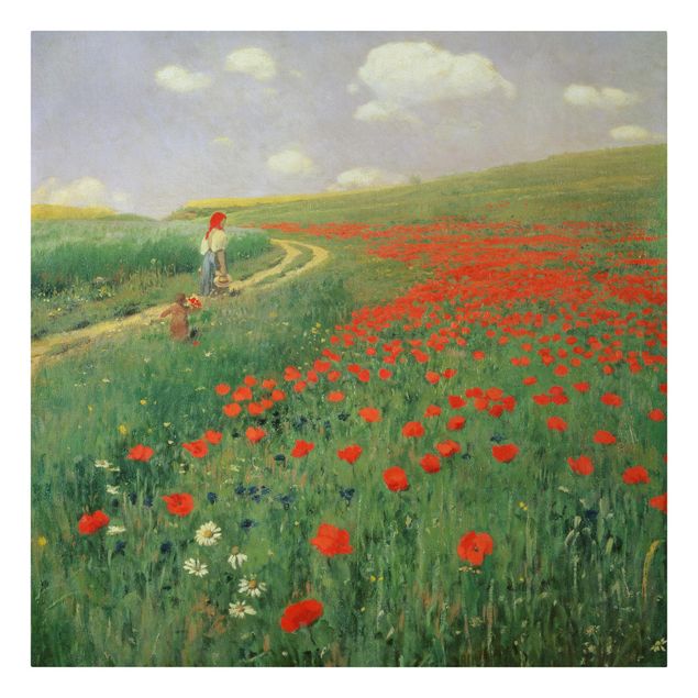 Estilos artísticos Pál Szinyei-Merse - Summer Landscape With A Blossoming Poppy