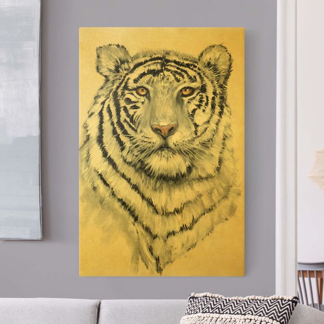 Lienzos de tigres Portrait White Tiger I