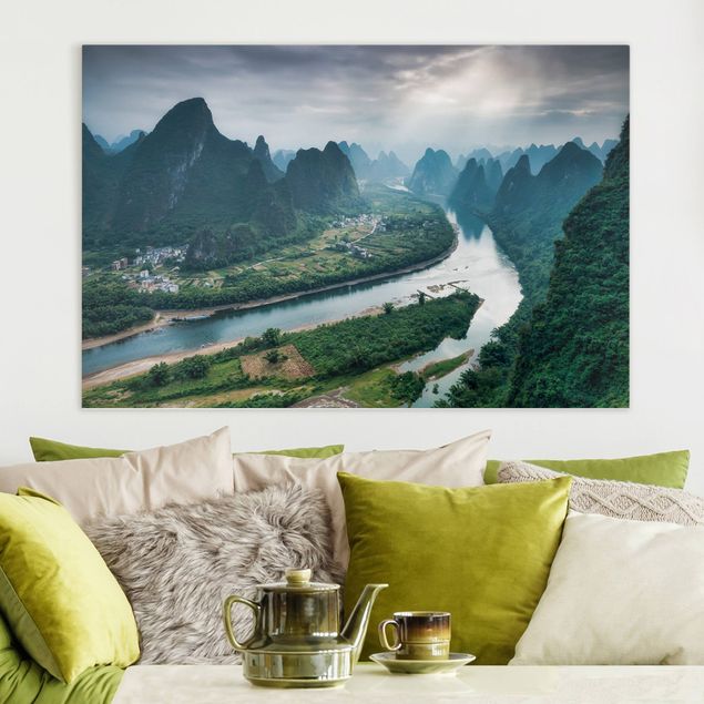 Lienzos de Asia View Of Li River And Valley