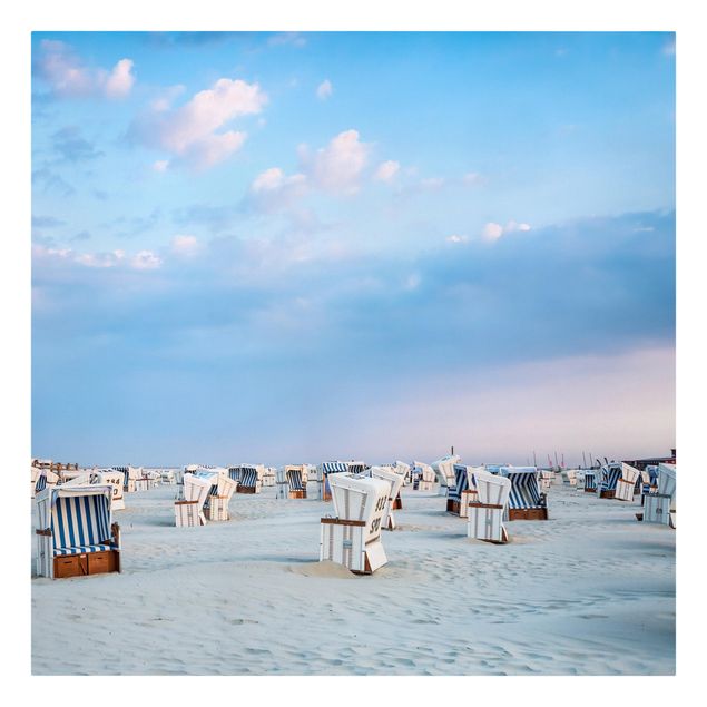 Cuadros playa Beach Chairs On The North Sea Beach