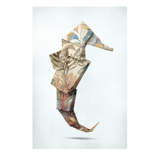 Láminas de cuadros famosos Origami Seahorse