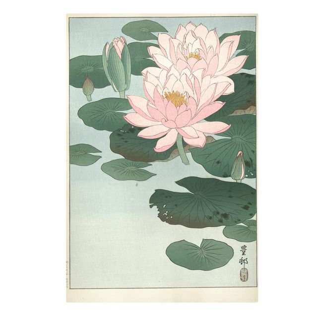 Lienzos de flores Ohara Shôson - Water Lilies