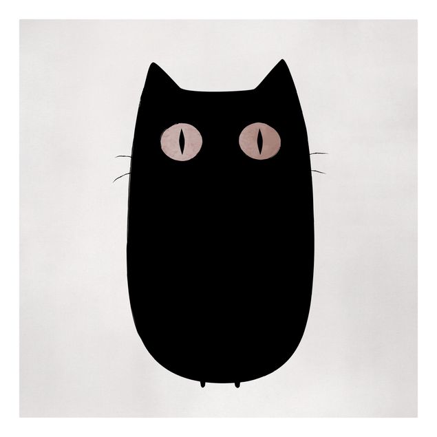Lienzos de cuadros famosos Black Cat Illustration