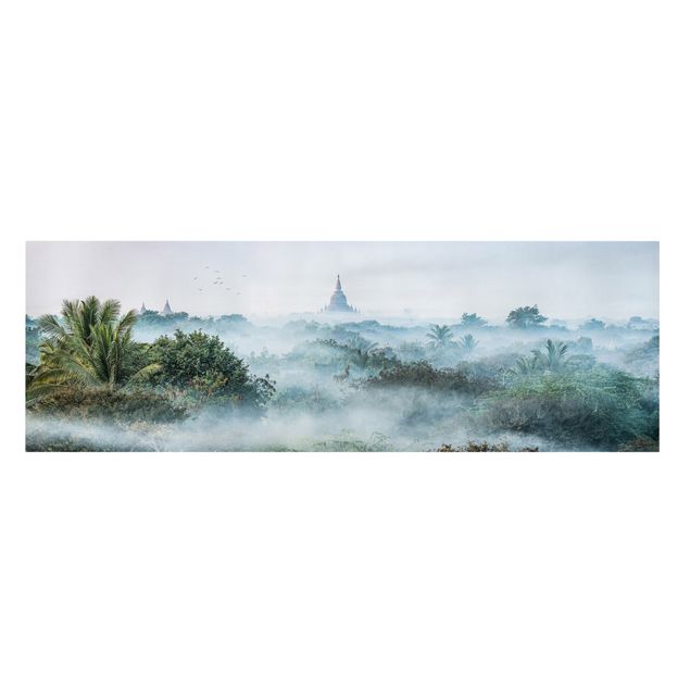 Cuadros paisajes Morning Fog Over The Jungle Of Bagan