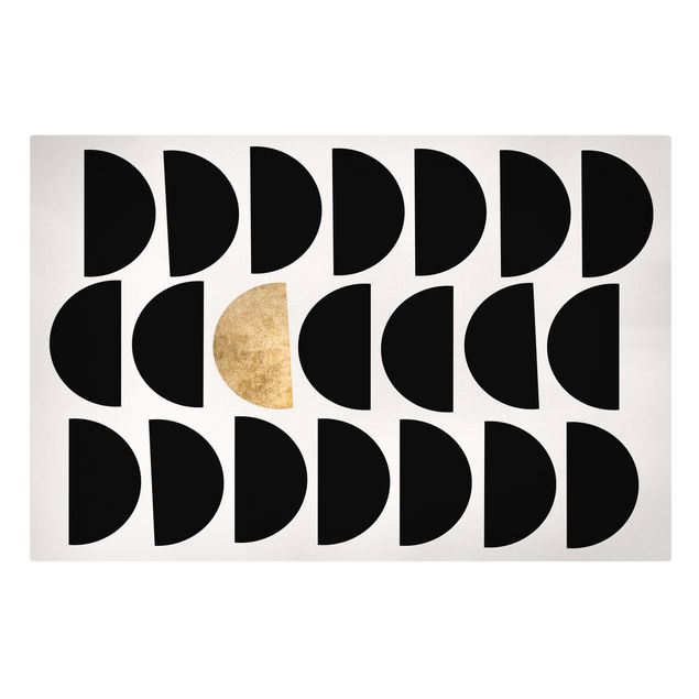 Cuadros modernos blanco y negro Geometrical Semicircle II