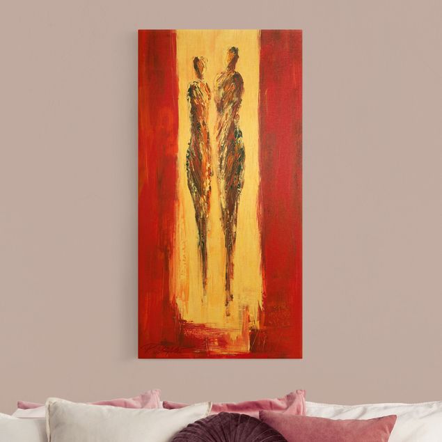 Lienzo abstracto grande Couple In Red