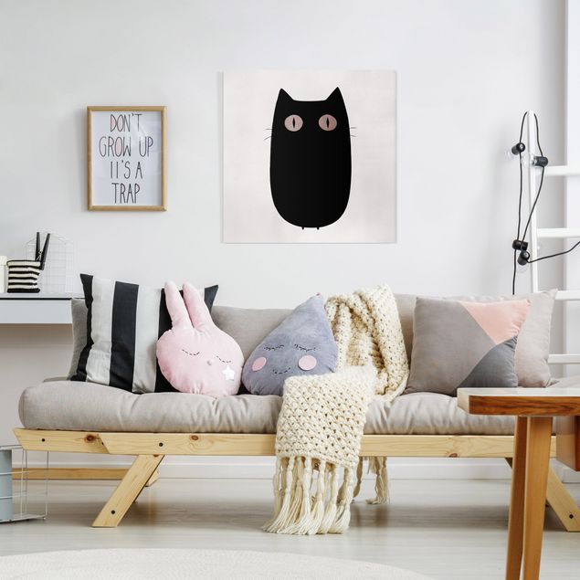 Cuadros de gatos modernos Black Cat Illustration