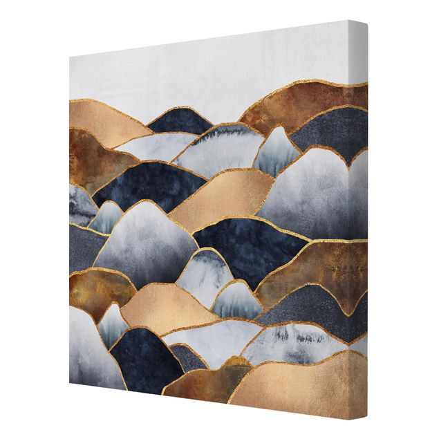 Lienzos de cuadros famosos Golden Mountains Watercolour