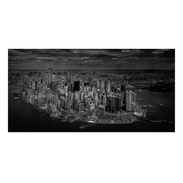 Lienzos en blanco y negro New York - Manhattan From The Air