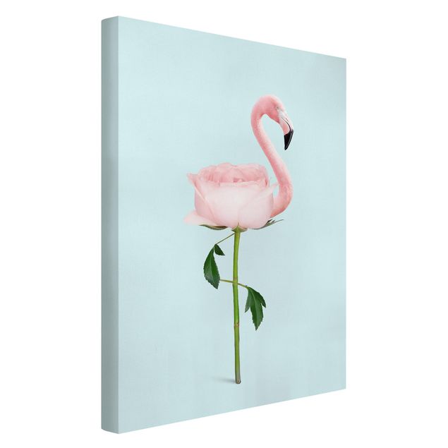 Cuadros en lienzo de flores Flamingo With Rose