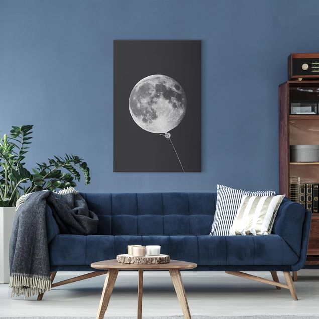 Lienzos de cuadros famosos Balloon With Moon