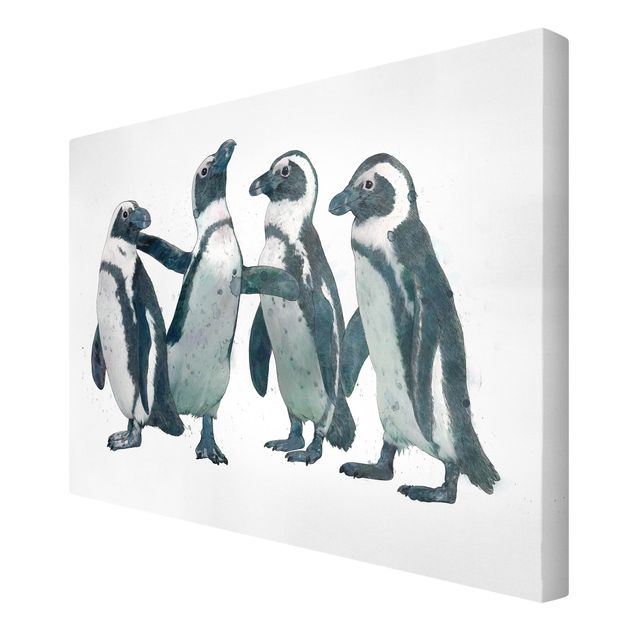 Reproducciónes de cuadros Illustration Penguins Black And White Watercolour