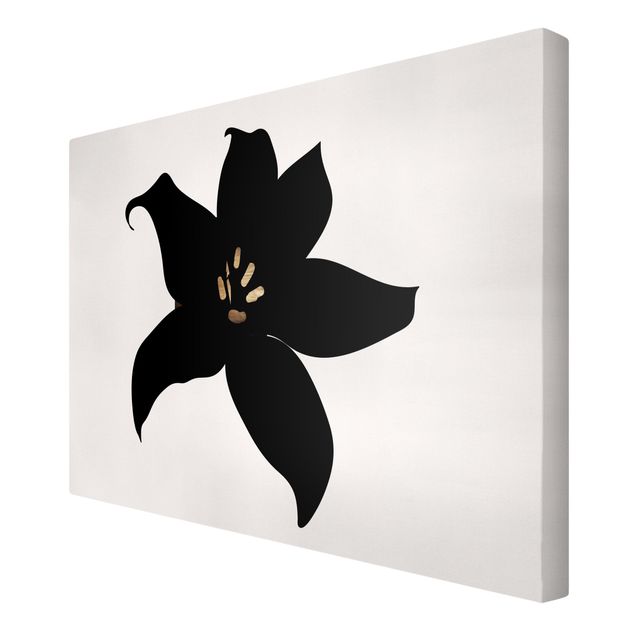 Lienzos blanco y negro Graphical Plant World - Orchid Black And Gold