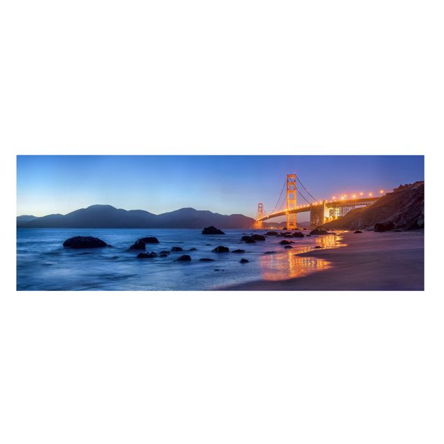 Cuadros naranja Golden Gate Bridge At Dusk