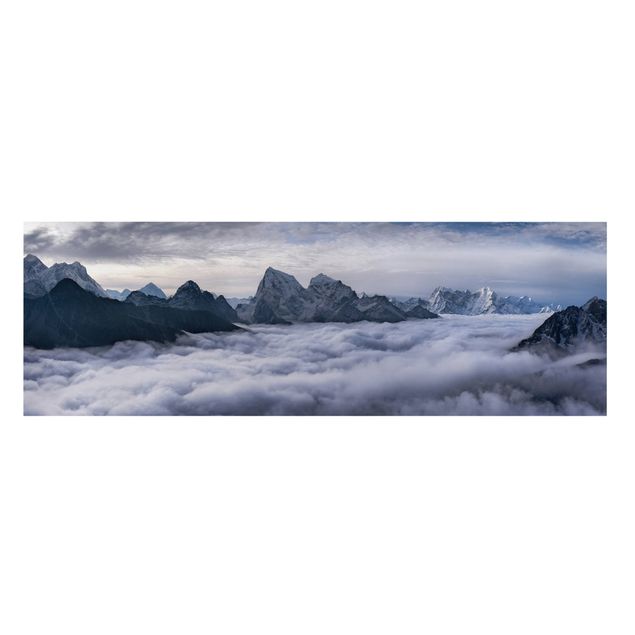 Lienzos en blanco y negro Sea Of ​​Clouds In The Himalayas