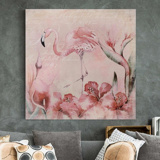 Decoración cocina Shabby Chic Collage - Flamingo
