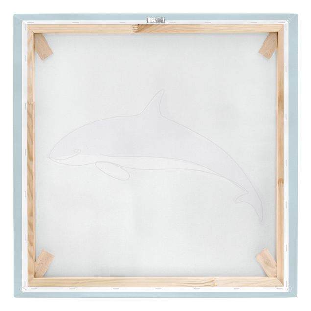 Cuadros infantiles animales Dolphin Line Art