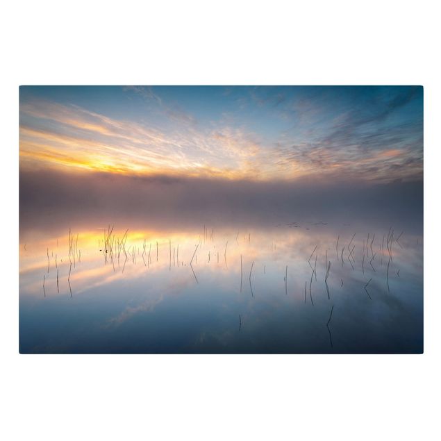 Cuadros paisajes naturaleza Sunrise Swedish Lake